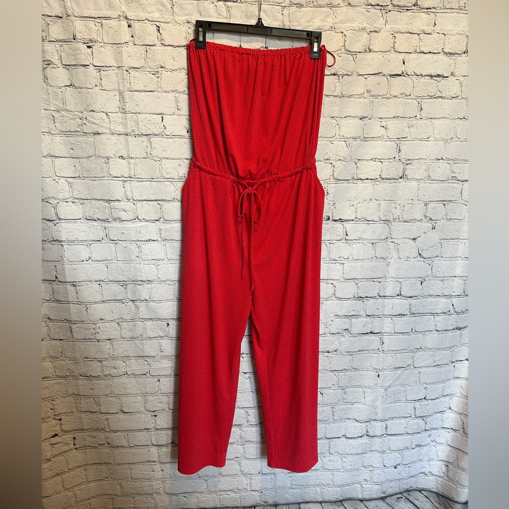 Express Vibrant Pink Jumpsuit with polka dots